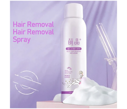 Silky Hair Removal Mousse 150ml bottle with foam