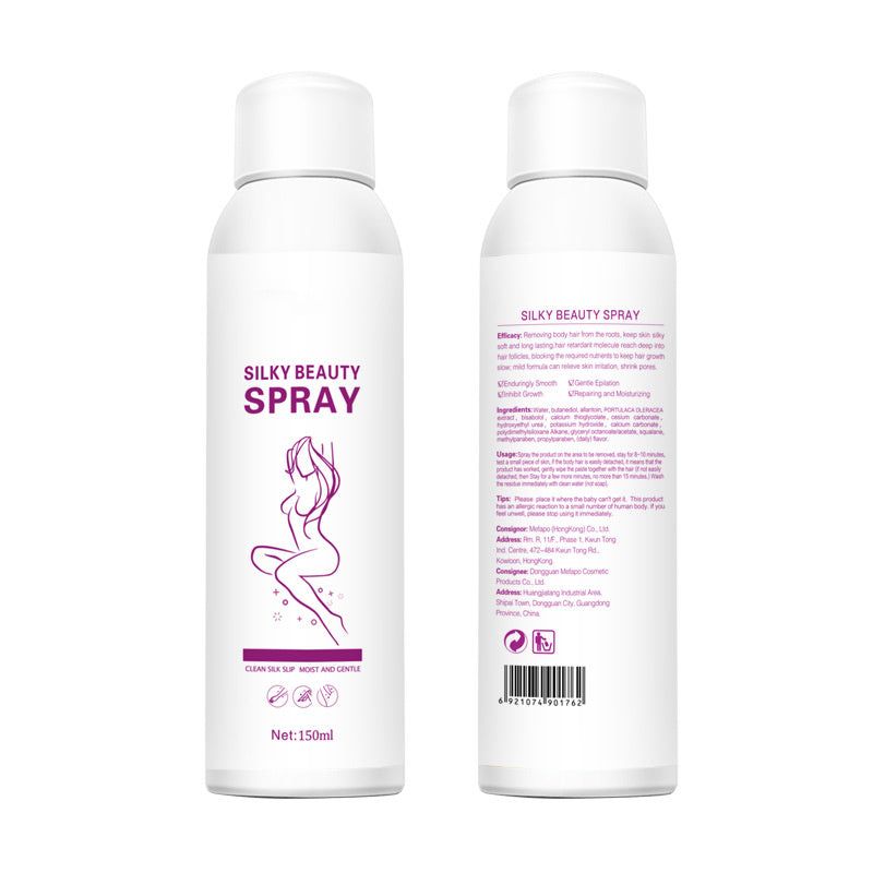 2 BOTTLES of Silky Hair Removal Spray – Painless Hair Removal Spray 150ml