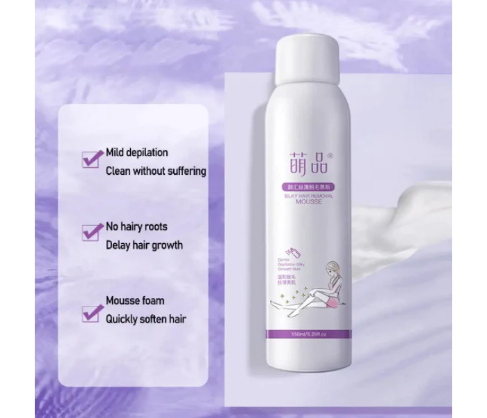 Benefits: mild depilation, no hairy roots, mousse foam quickly softens hair